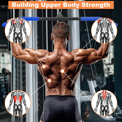 39.37" LAT Pulldown Bar Attachment with Rubber Handle for Cable Machine Tricep C