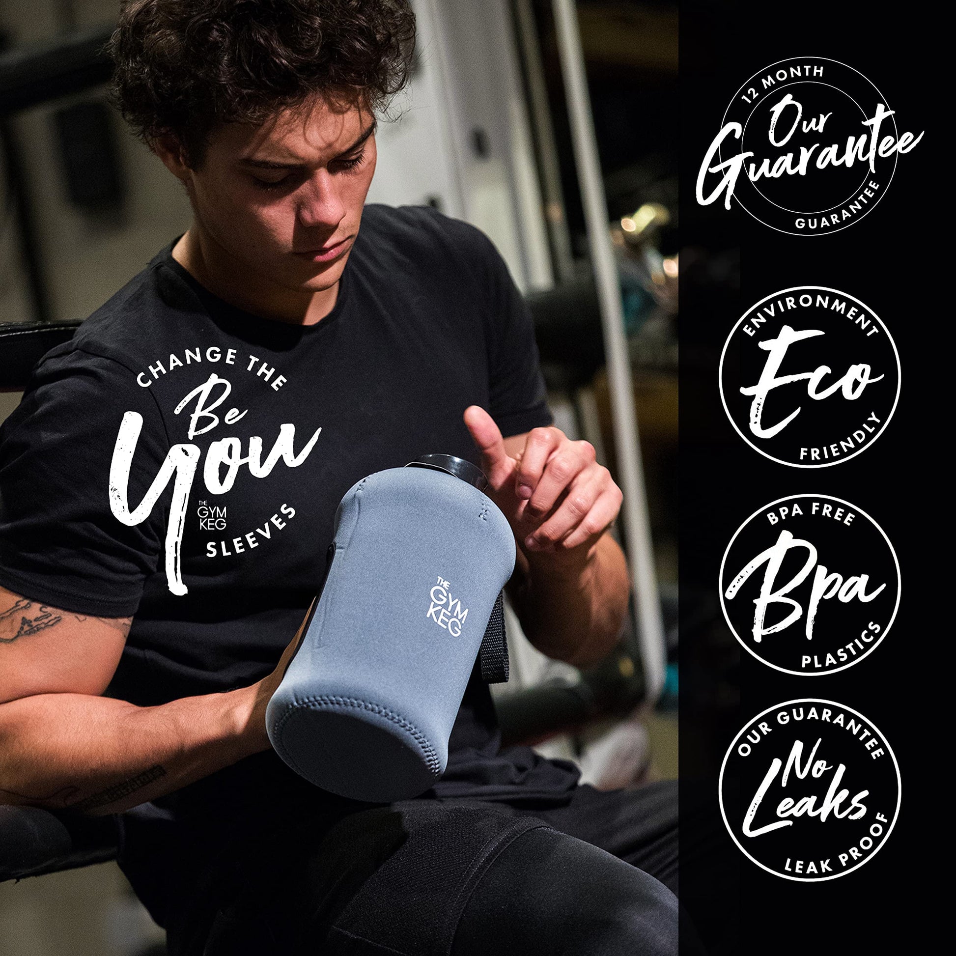 Gym Keg |  Sports Water Bottle 74.4 Fl Oz. (2.2 L) Insulated Half Gallon Carry