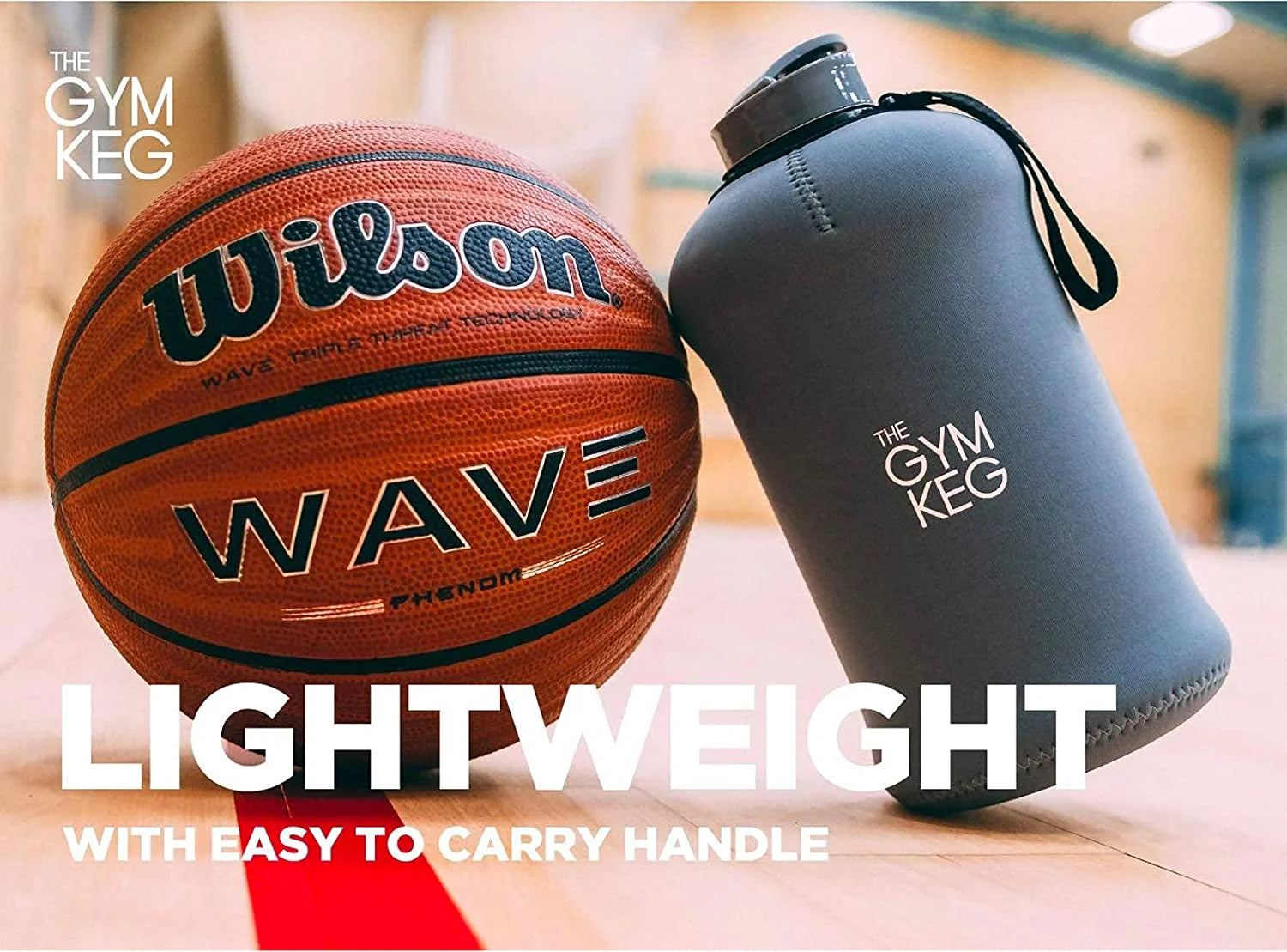 Gym Keg |  Sports Water Bottle 74.4 Fl Oz. (2.2 L) Insulated Half Gallon Carry